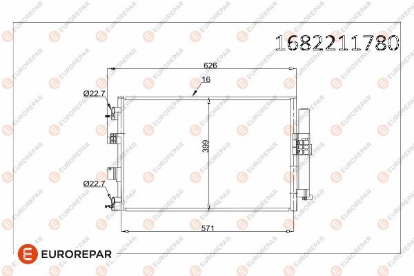 1682211780 Klima Radyatörü Dv61 19710 Ad /Ab/Ac Focus/Kuga/C-Max/Connect