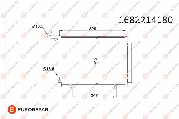 PSA-1682214180 Eurorepar Klima Radyatoru Kondenser (Ford Fiesta 1.5tdci 17/Courier 1.5 17/ )