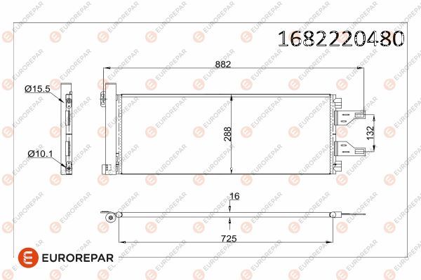 EUROREPAR 1682220480 Klima Radyatörü Kondenser Peugeot Boxer Iii-Citroen Jumperiii-Fiat Ducato Iii 2.0-2.2-2.3-3.0- Hd I-Mjet