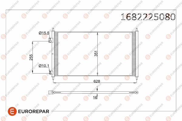 EUROREPAR 1682225080 Klima Radyatörü Kondenser Honda Civic 1.6l D16v1 D16w7 Vtec Sedan Manuel Vites Es 01-05