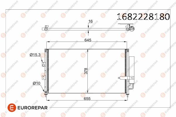 EUROREPAR 1682228180 Klima Radyatörü Kondenser Honda Civic 1.8l R18a2 Sedan Fd7 Kasa 06-11 / 1.3l Hybrid Lda2 Fd3 Ka Sa 06->