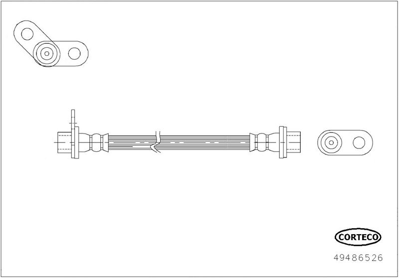 WBH0793 Fren Hortumu Arka Ic Sol-Sag 330mm Mitsubishi Asx 2010 / Outlander Iii 2012-