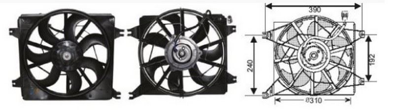 E-FAN-25350-22200 Fan Assembly Hyundai Accent R Fan ^00 05 Verna Gyro