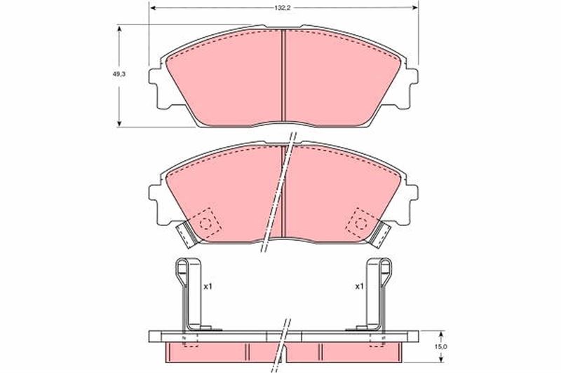 TRW GDB763 Ön Balata Accord 2.3i Sr Civic 1.4 1.5i 16v 1.6i 16v 1.5i Vtec-E 1.6i 16 Vtec 88-91 Crx