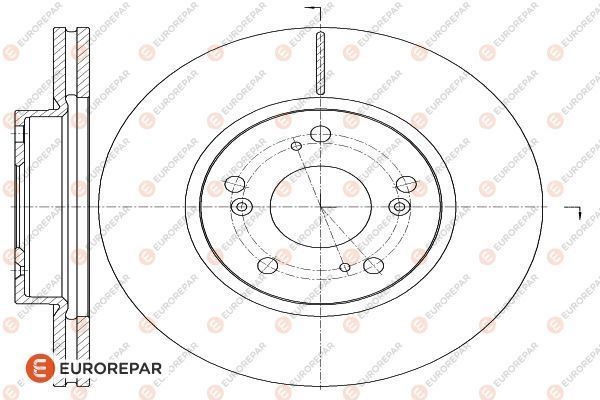 EUROREPAR 1622806780 Ön Fren Diski Hava Kanalli Honda Civic 1.6l R16a2 Vtec Sedan Fd6 Fb7 Kasa 06-15 / 1.8l R18a Vtec Hatchback Fk2 Kasa 06-> / 1.4l L13z1 Sport Fk1 Kasa 09-> / Cr-V 2.0l K20a4 15 Jant Rd8 Kasa