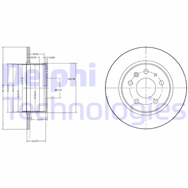 DELPHI BG2240 Fren Diski Arka Mercedes W115 C123 S123 W116 W126 W123