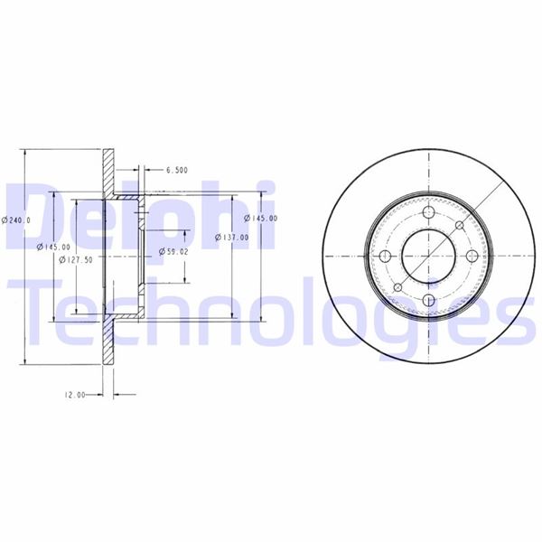 DELPHI BG2313 Ön Fren Aynasi Uno 70 240.5x12x4dl