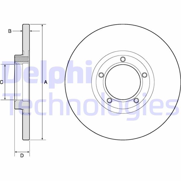 DELPHI BG2349 Fren Diski Çiftli Paket . Deliksiz Ön Ford Transit 1986 > 1991