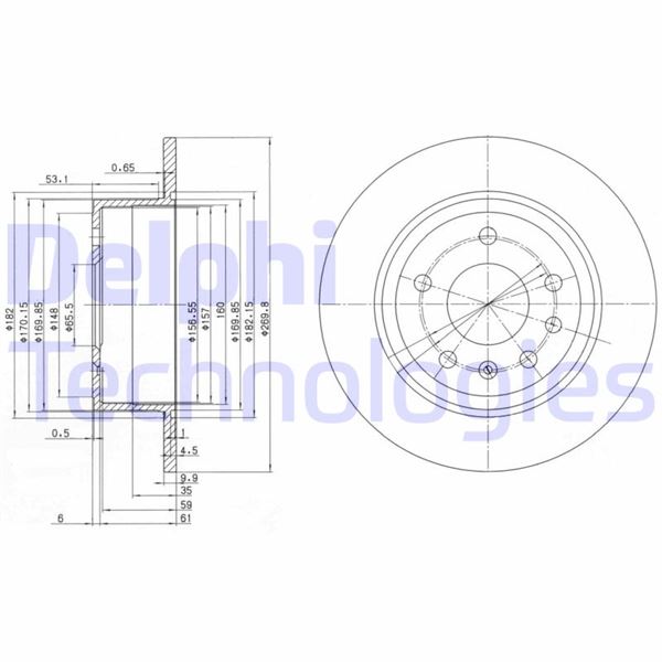 DELPHI BG2381 Arka Fren Aynasi Opel Omega A 86>94 Senator B 87>93 Dolu 270x66x5dl