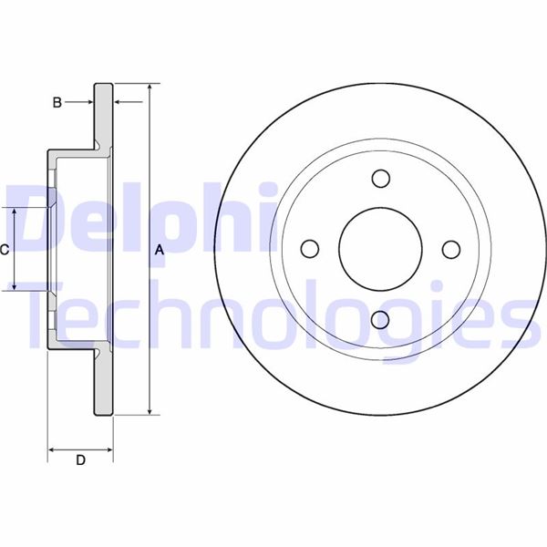 DELPHI BG2683 Ön Fren Diski Dolu Tip Nissan Micra K11 92-02 234 Çap X 4 Bijon - Takım Disk Fiyatıdır