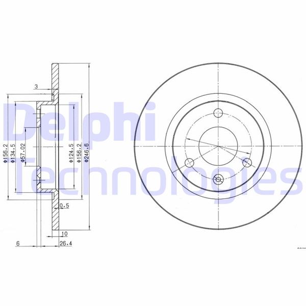 DELPHI BG2724 Ön Fren Aynasi Citroen Ax 87>97 Dolu 247x57x3dl