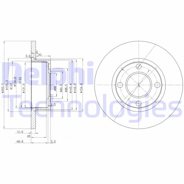 DELPHI BG2752 Fren Diski Çiftli Paket . Deliksiz Ön Audi 80 08/1991 > 08/1992