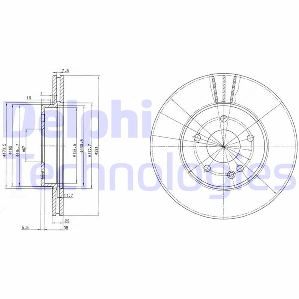 DELPHI BG2768 Fren Diski On Mercedes C-Class W202 S202