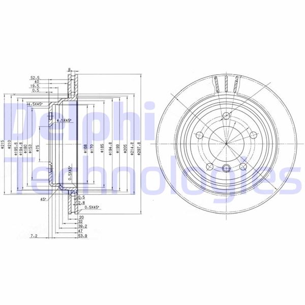 DELPHI BG3042 Fren Diski Arka Bmw E39