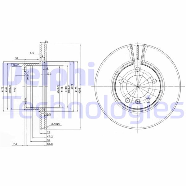 DELPHI BG3043 Fren Diski On Bmw E39