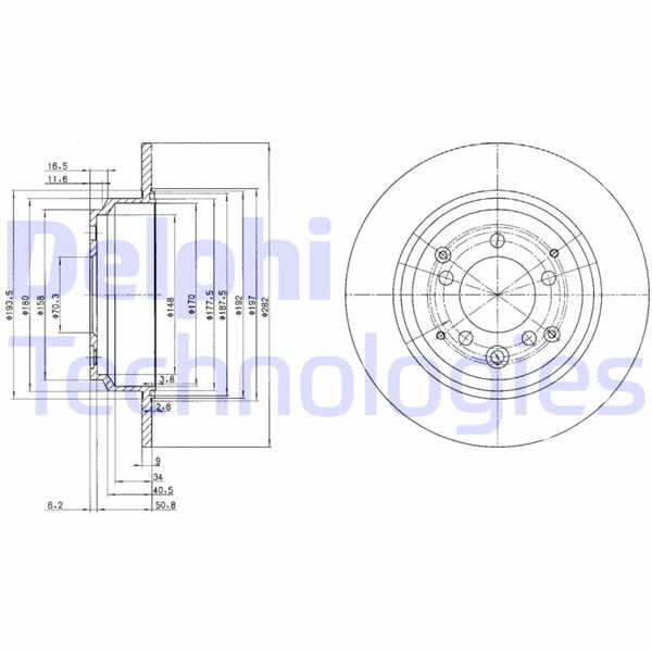 DELPHI BG3060 Fren Diski Çiftli Paket . Deliksiz Arka Honda Legend. Shuttle 01/1991 > 08/2001
