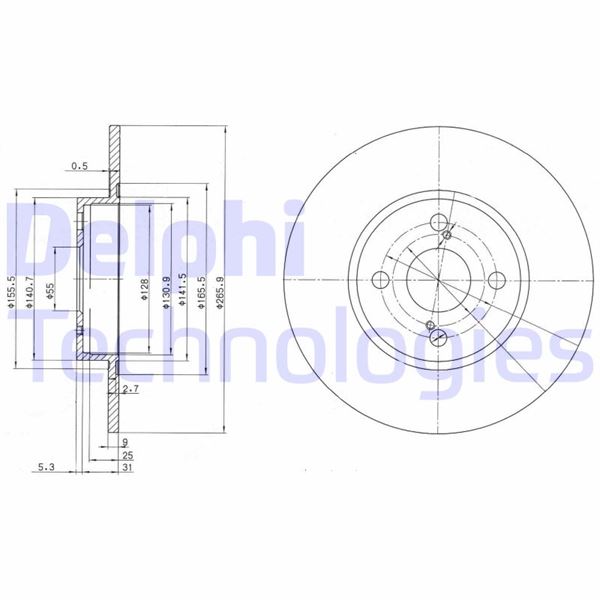 DELPHI BG3186 Fren Diski Çiftli Paket . Deliksiz Arka Toyota Corolla 11/1992 > 12/2001