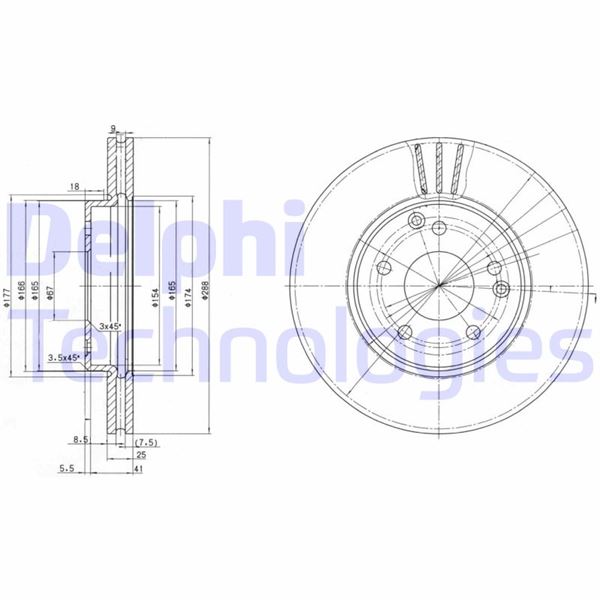 DELPHI BG3240C Fren Diski On Mercedes W203 Cl203 C209 W210 R170