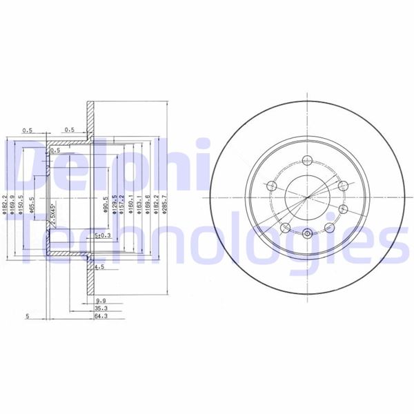 DELPHI BG3274 Arka Fren Aynasi Vectra B 96-02 Saab 900 93-03 286 X 10 X 5dl Dolu 5084751-5391578-90495269