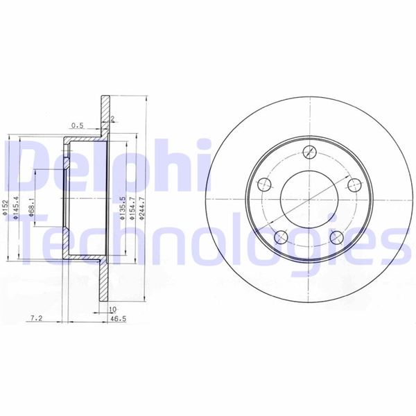 DELPHI BG3382 Fren Diski Çiftli Paket . Deliksiz Arka Audi A6. A8. S6 1994 >