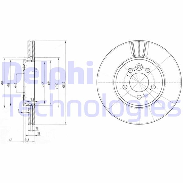 DELPHI BG3503 Fren Diski Çiftli Paket . Delikli Ön Mg // Rover Group; Mg6 // 75. Mg Zt. Mg Zt-T 02/1999 >