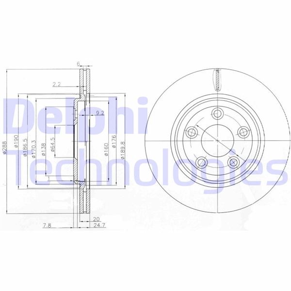 DELPHI BG3512 Arka Fren Aynasi Adet Jaguar Stype 1999-2007 Xj350 Xj358 2003-2009 Cap 288 Mm-5 Bijon