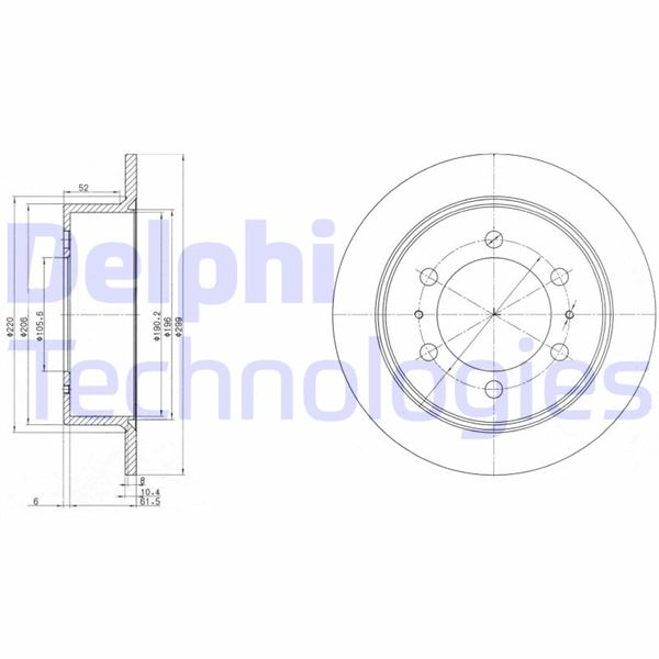 DELPHI BG3522 Fren Diski Çiftli Paket . Deliksiz Arka Daewoo // Ssangyong; Korando. Musso. Rexton // Korando. Mus So. Rexton 06/1993 >