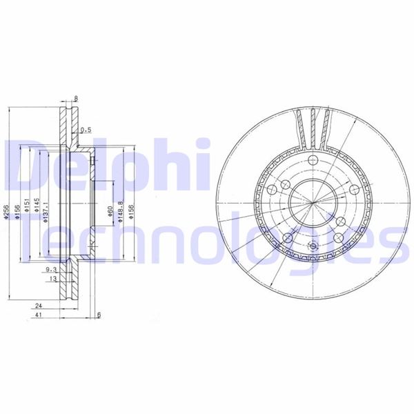 DELPHI BG3531 Fren Diski Çiftli Paket . Delikli Ön Daewoo Leganza 11/1997 > 02/2003