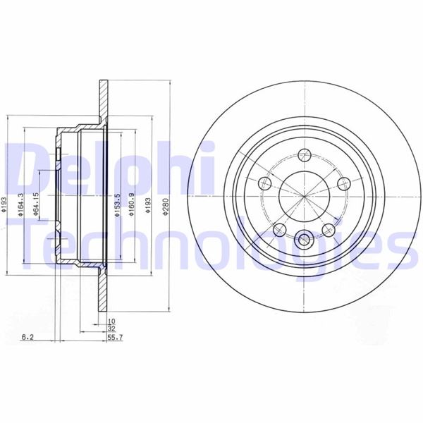 DELPHI BG3550 Fren Diski Çiftli Paket . Deliksiz Arka Rover Group 75. Mg Zt. Mg Zt-T 02/1999 >