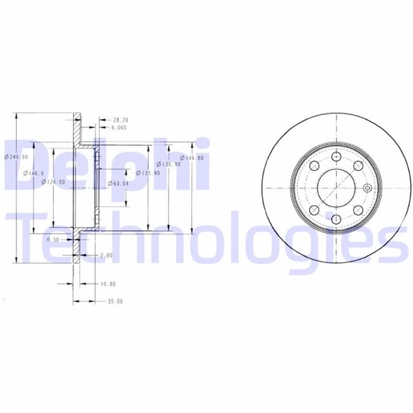 DELPHI BG3567 Ön Fren Aynasi Corsa C 1.0-1.2 16v 01>11 240x11x4dl Dolu