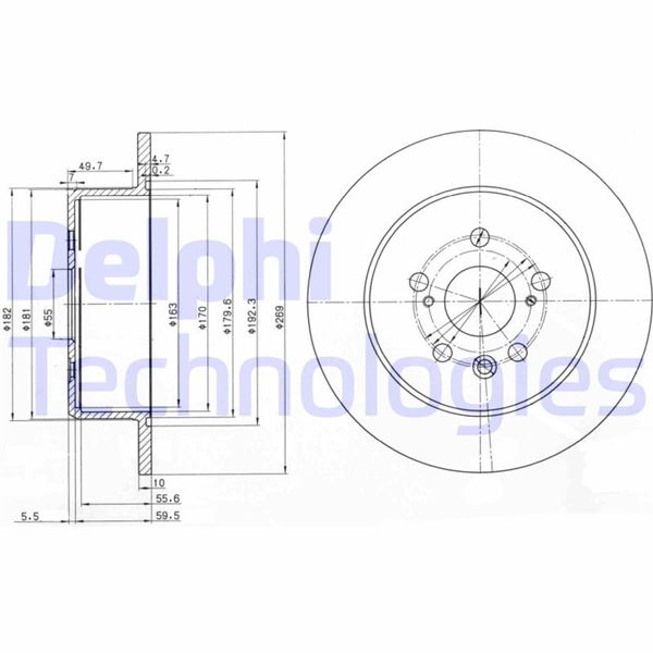 DELPHI BG3583 Fren Diski Çiftli Paket . Deliksiz Arka Toyota Celica 04/1994 > 10/1999