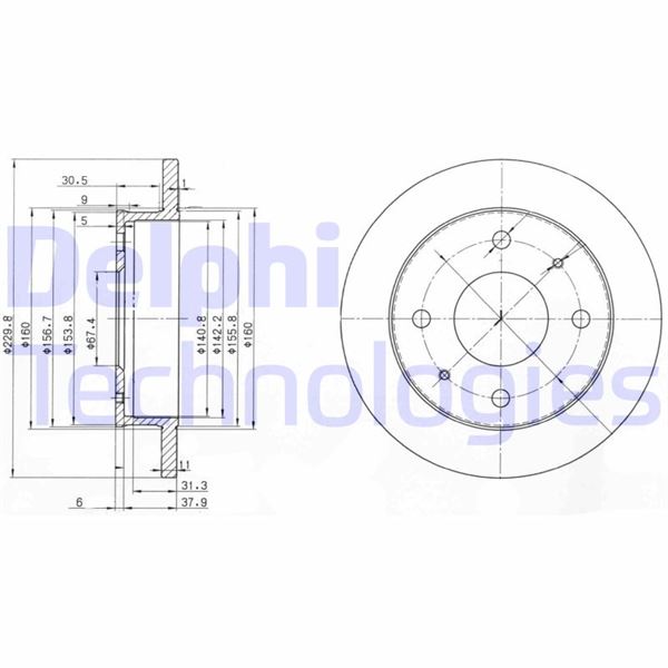 DELPHI BG3618 Ön Fren Diski Dolu Tip Hyundai Atos 1.0l G4hc 98-03 230 Çap X 4 Bijon - Takım Disk Fiyatıdır