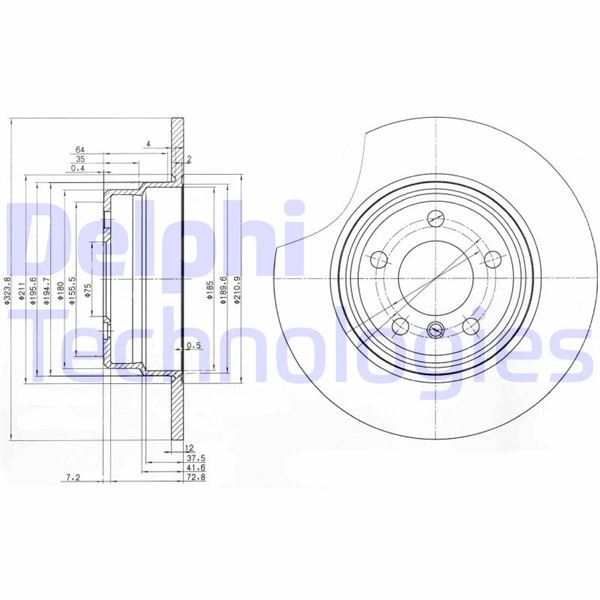 DELPHI BG3629 Fren Diski Arka Bmw X5 E53 00>06