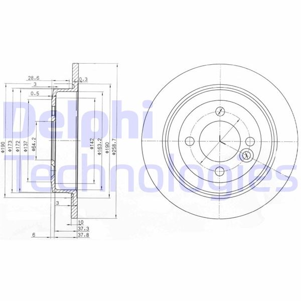 DELPHI BG3662C Fren Diski Arka Mini R50 R52 R53 R55 R56 R58 R59