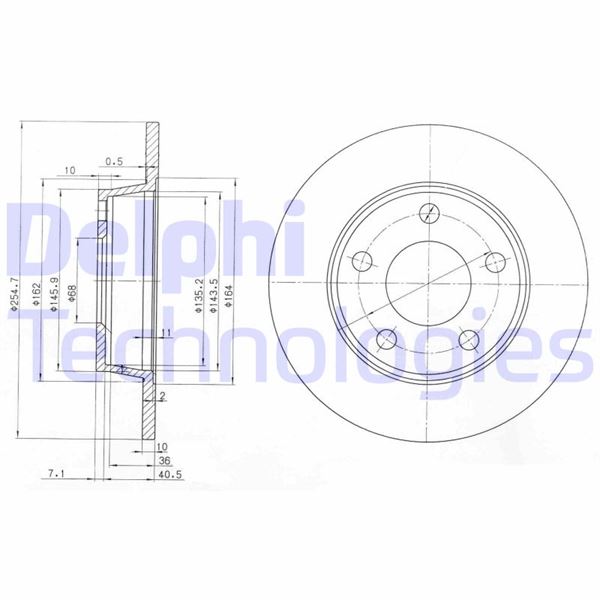 DELPHI BG3671 Fren Diski Çiftli Paket . Deliksiz Arka Audi A6. Allroad 1997 >