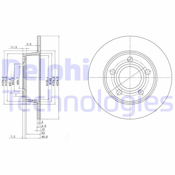 DELPHI BG3672 Fren Diski Çiftli Paket . Deliksiz Arka Audi A6 1997 > 08/2004