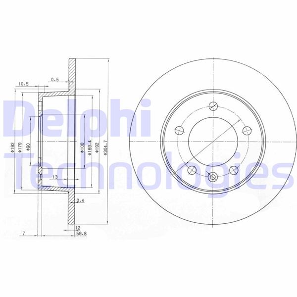 DELPHI BG3681 Arka Fren Aynasi Renault Master Ii 00> Opel Movano 00> 305x12x5dl