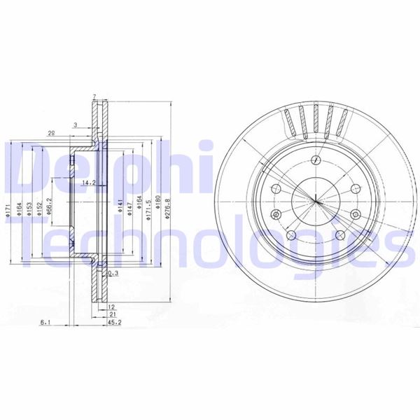 DELPHI BG3702C Fren Diski On Land Rover Freelander I L314 98>06