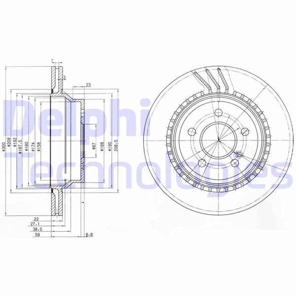 DELPHI BG3758 Fren Diski Arka Mercedes W211 W212 S212 C218 C219 X204