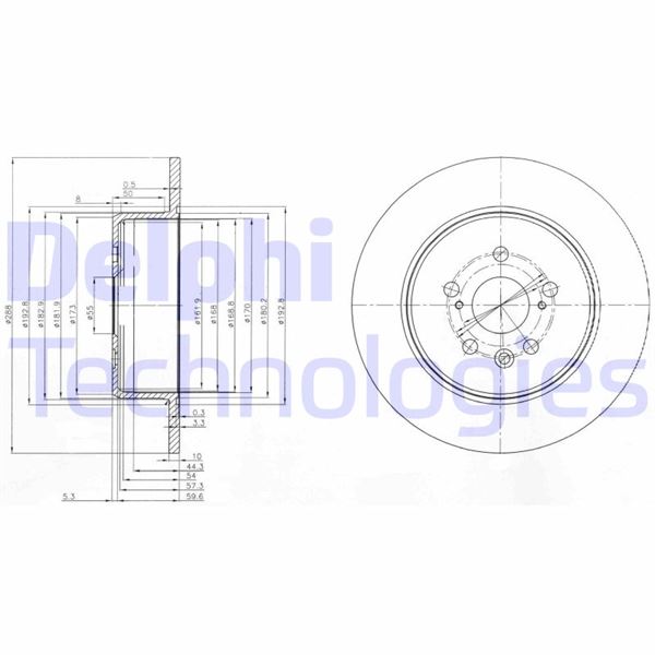 DELPHI BG3777 Fren Diski Çiftli Paket . Deliksiz Arka Toyota Avensis 10/1999 > 07/2001