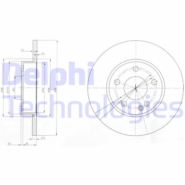 DELPHI BG3840 Fren Diski On Mercedes A-Class W169 04>12