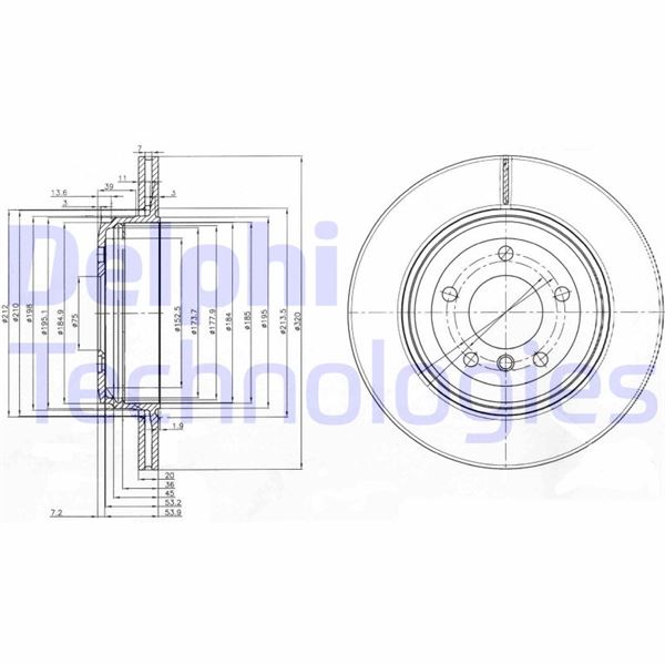 DELPHI BG3872 Fren Diski Arka Bmw E60 E61 E63 E64