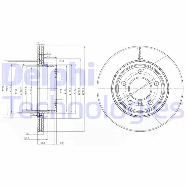 DELPHI BG3901C Fren Diski Arka Bmw F20 F21 F22 F23 E90 E91 E92 E93 F30 F31 F32 E81 E87