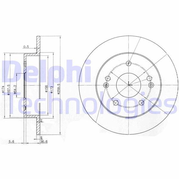 DELPHI BG3906 Fren Diski Çiftli Paket . Deliksiz Arka Honda Prelude 03/1997 > 12/2000