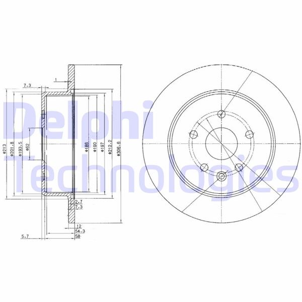 DELPHI BG3907 Fren Diski Çiftli Paket . Deliksiz Arka Lexus Gs300. Gs400. Gs430. Is200. Is300. Sc430 08/1997 >