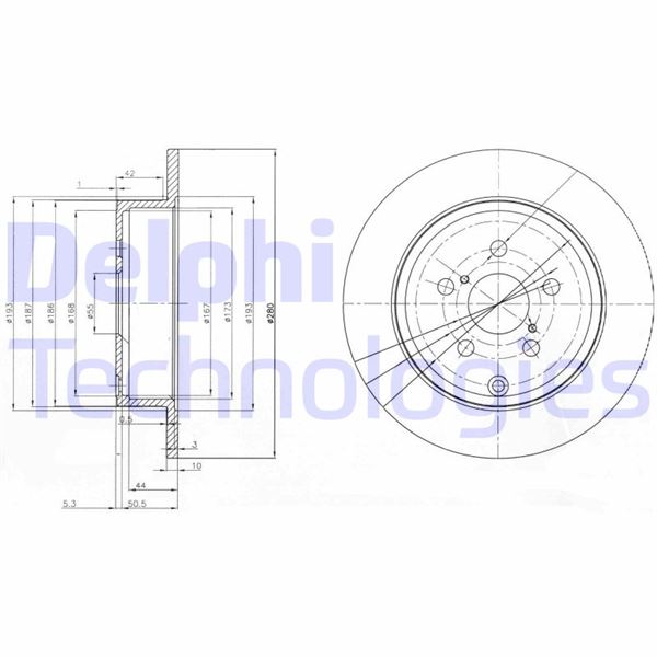 DELPHI BG3912 Arka Fren Diski Dolu Tip Toyota Avensis 1.6l 3zz-Fe Zzt250 03-08 / 2.0l 1az-Fe 1azfse Azt250 03-08 / 2.0l 1ad-Ftv Adt250 06-08 / 2.0l 1cd-Ftv Cdt250 03-08 280 Çap X 5 Bijon - Takım Disk Fiyatıdır