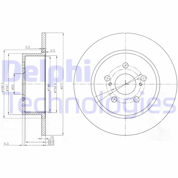 DELPHI BG3922 Fren Diski Çiftli Paket . Deliksiz Arka Toyota Avensis 08/2001 > 03/2003