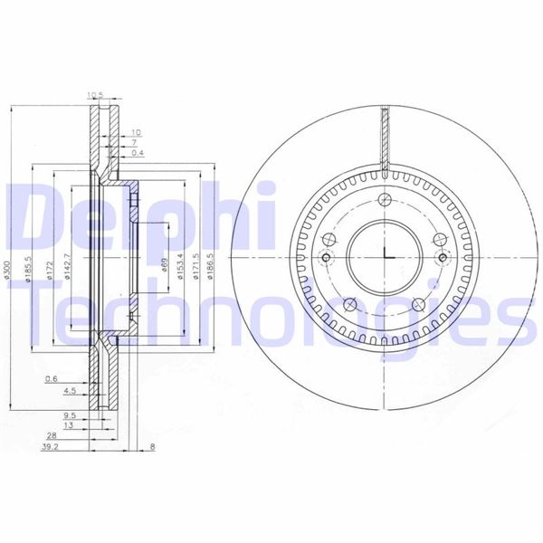 DELPHI BG4011 Ön Fren Diski Hava Kanalli Hyundai İx35 2.0l D4ha Crdi Dizel 136hp 10-> 1.6l G4fd Gdi Gamma 140 Hp 11-> / Kia Sportage 2.0l D4ha Crdi 136hp 10-> 1.6l G4fd Gdi 140hp 11-> 300 Çap X 5 Bijon -