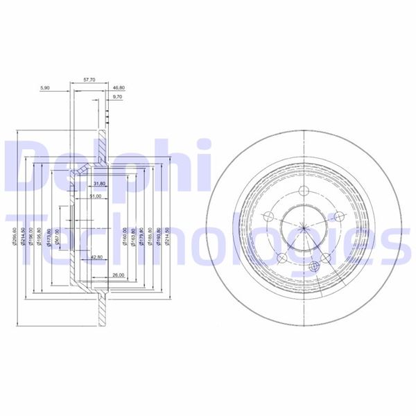DELPHI BG4063C Arka Fren Disk Aynasi Mondeo Iv S Max Galaxy 07>14 Kuga I 08>12 / Evoque 12-18 302mm