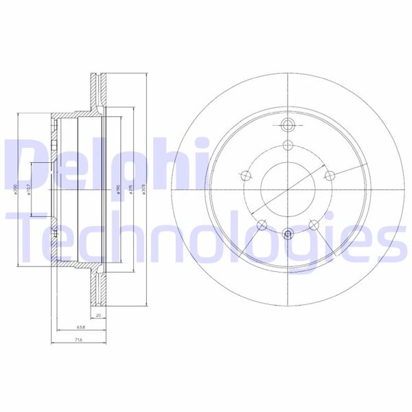 DELPHI BG4069 Arka Fren Aynasi Antara 2.4-3.2 V6-2.0 Cdti 07>Chevrolet Captiva 2.4-3.2-2.0d 06> 303x20x5dlxhavali